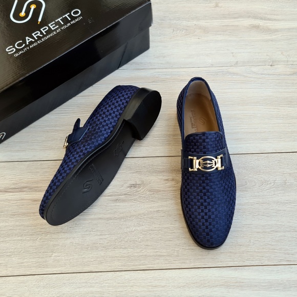 Blue Men's Genuine Leather Loafer - Leather Sole - Picture 2 of 5